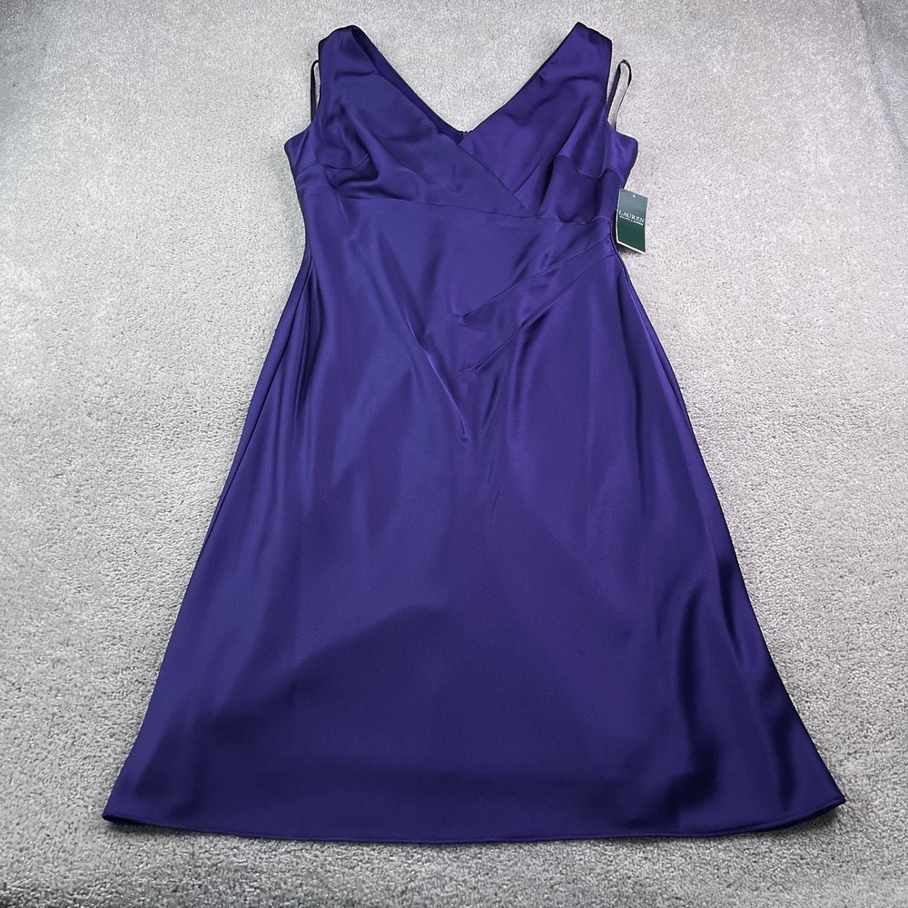 NEW Lauren Ralph Lauren LRL Dress Womens‎ 12 Plum Purple Sleeveless Lined NWT